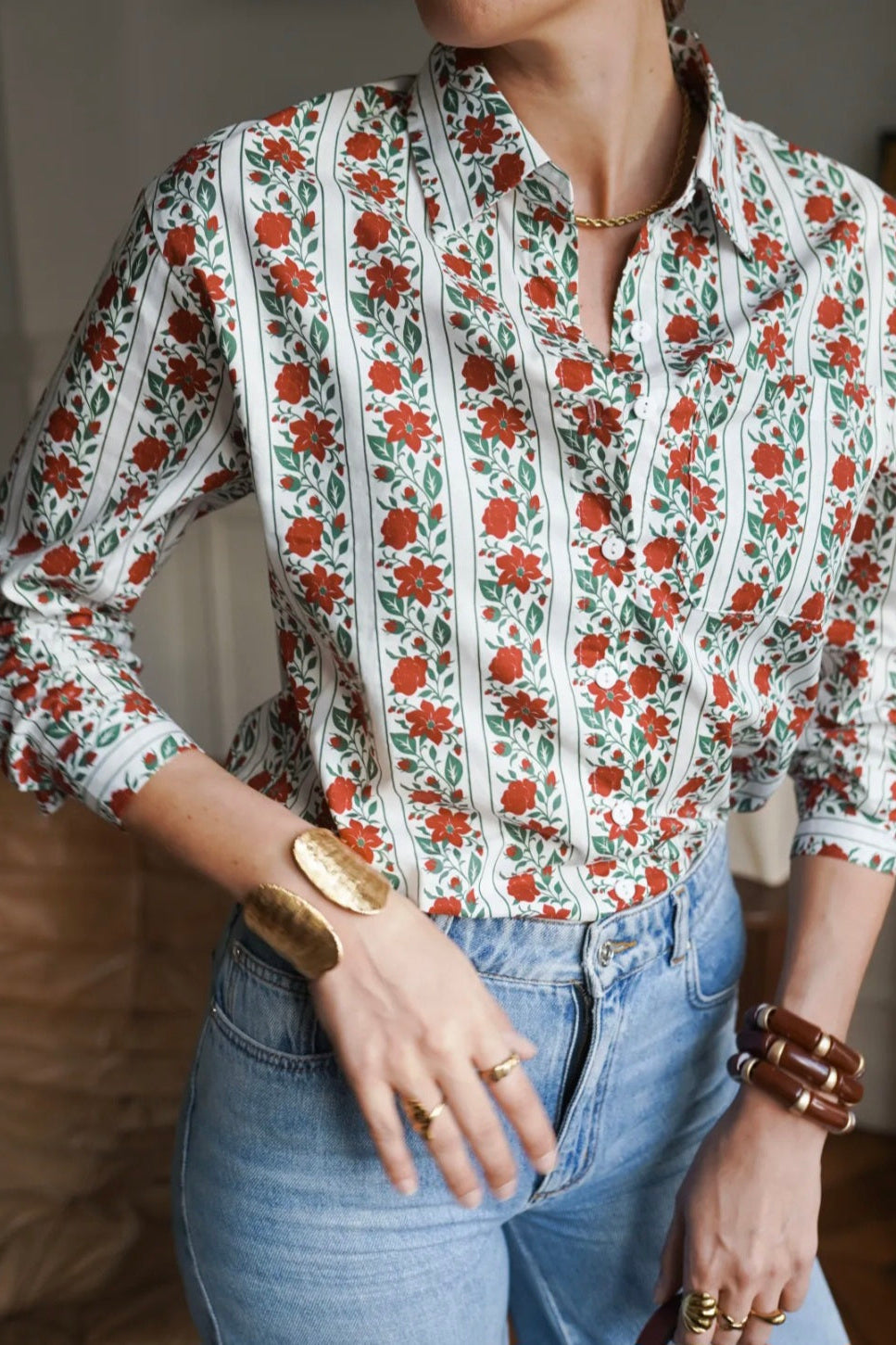 Chemise fleurie