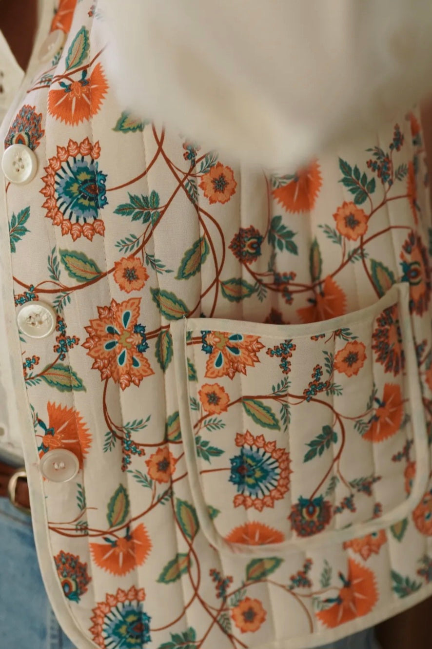 Veste matelassée fleuries
